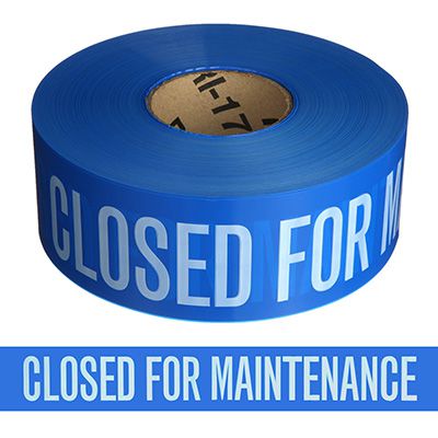 Closed For Maintenance Barricade Tape