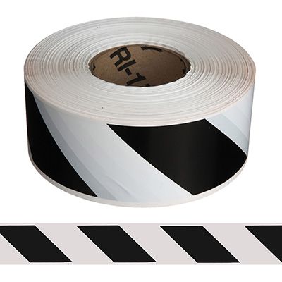 Black/White Striped Barricade Tape