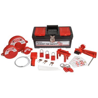 Valve Lockout Tagout Kit with Aluminum Safety Padlocks in Toolbox