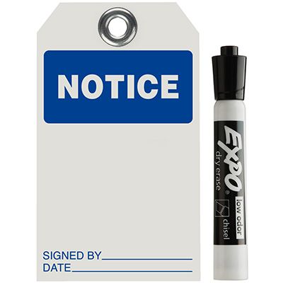 Notice Dry Erase Tag