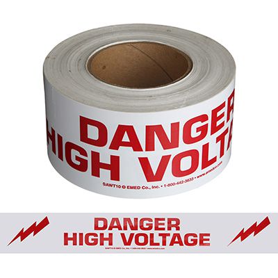 Danger High Voltage Message Tape Nadco 3X200-SAWT36