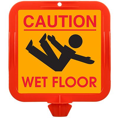 Caution Wet Floor Safety Cone Sign