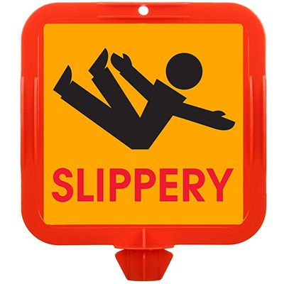 Slippery Safety Cone Sign