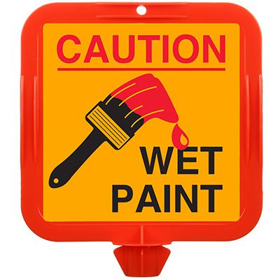 Caution Wet Paint Safety Cone Sign