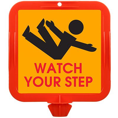 Watch Your Step Safety Cone Sign