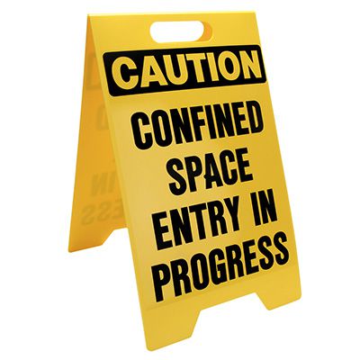 Caution Confined Space Entry In Progress Floor Stand