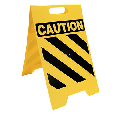 Caution Portable Floor Stand - Black/Yellow Stripes