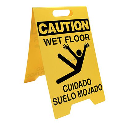 Caution Wet Floor - Bilingual Portable Floor Stand