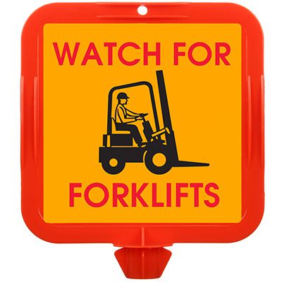 Watch For Forklifts Safety Cone Sign