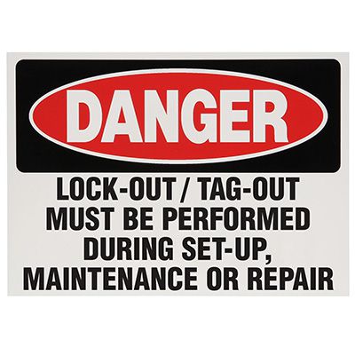 Lockout Labels - Lock-Out/Tag-Out Must Be Performed