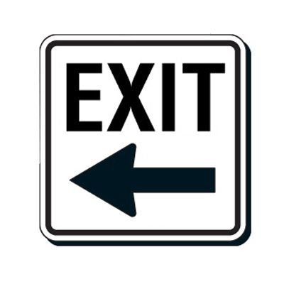 Exit Left Arrow Sign