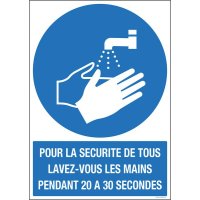 Panneau avec texte lavage des mains obligatoire