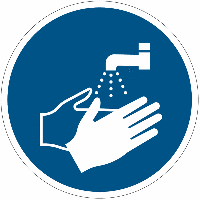 Panneau ISO 7010 Lavage des mains obligatoire