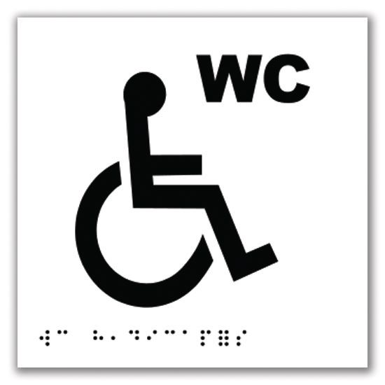 Signalétique braille en PVC WC handicapés