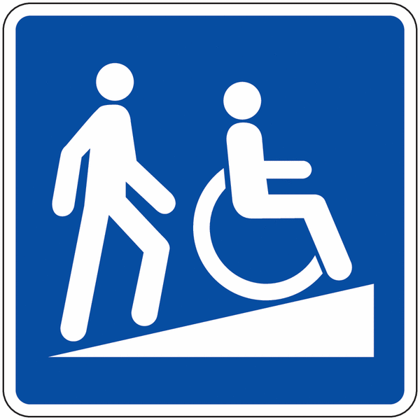 Panneau accessibilité avec pictogramme Rampe d'accès