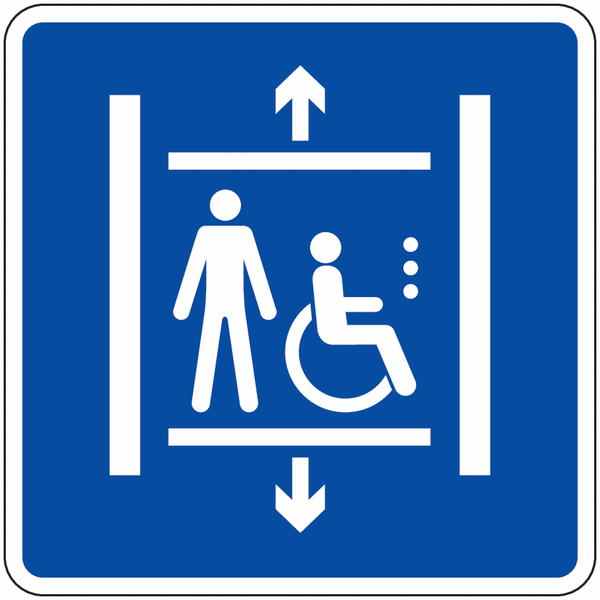 Panneau avec pictogramme Ascenseur handicapés