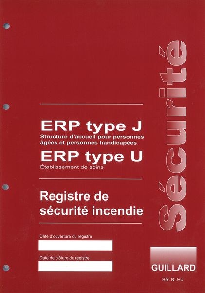 Registre de sécurité incendie pour ERP type J et U