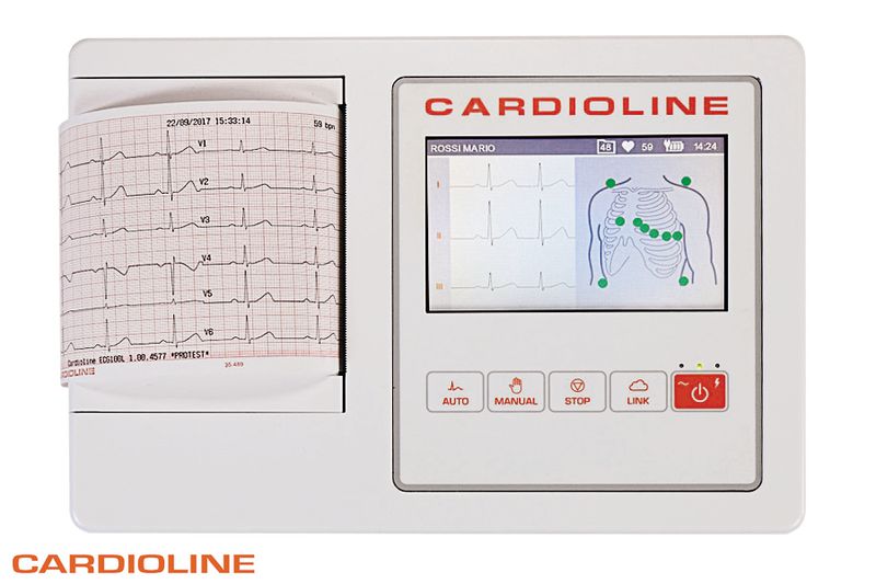 ECG Cardioline 100L 6 pistes avec écran tactile