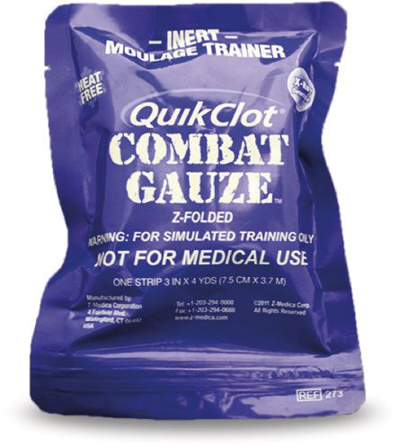 Pansement hémostatique QuikClot Combat Gauze pour formation