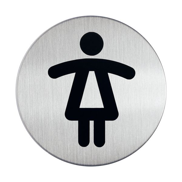Plaque de porte ronde Toilettes femme