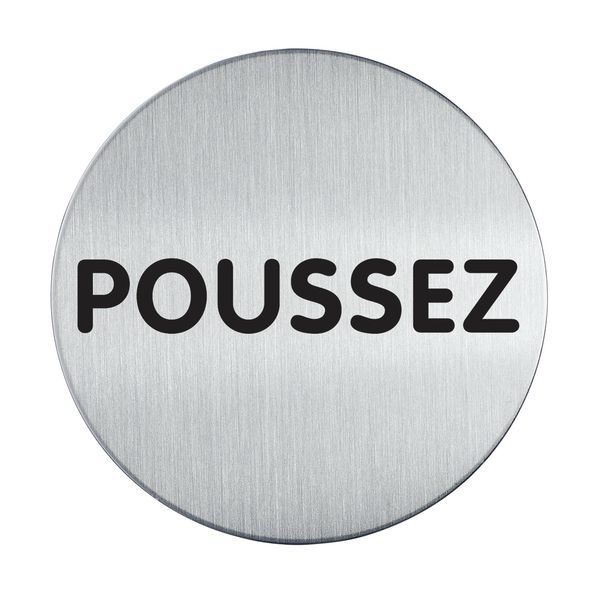 Plaque de porte adhésive en aluminium anodisé brossé Poussez