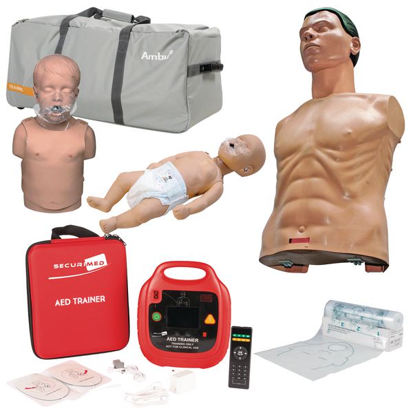 Pack mannequins Ambu avec défibrillateur de formation AED Securimed
