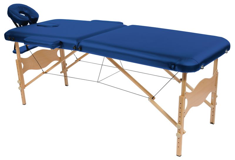 Table de massage pliante en bois avec têtière et trou visage