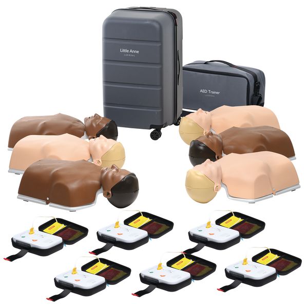 Pack mannequins de secourisme New Little Anne QCPR +  défibrillateurs de formation AED trainer QCPR