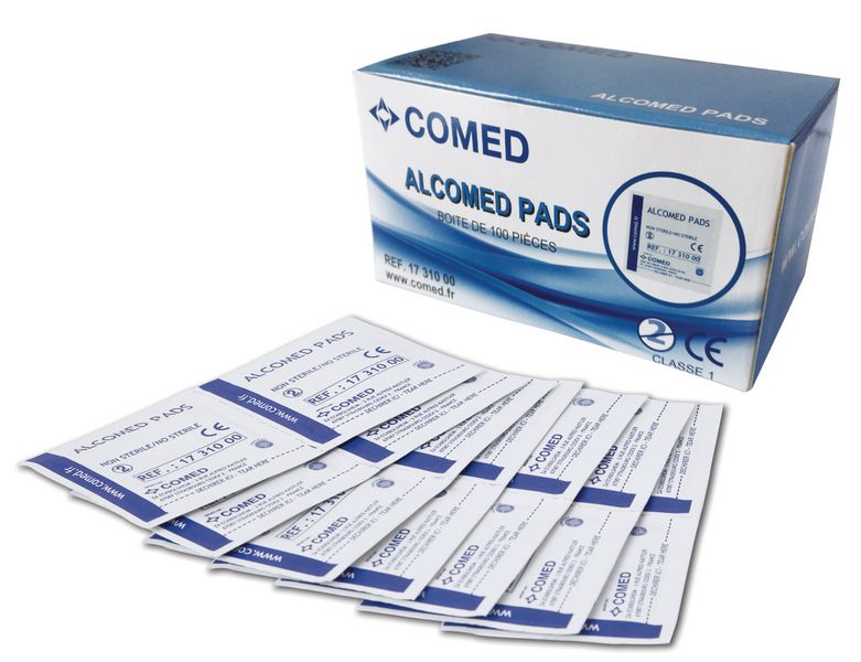 Tampons d'alcool 70% Alcomed Pads