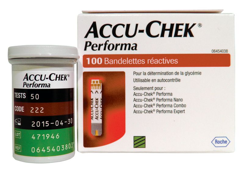 Bandelettes de glycémie pour lecteurs Accu Chek® Performa et Nano