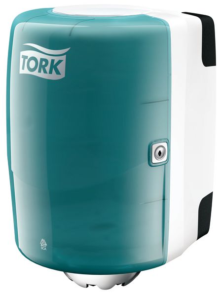 Distributeur papier à dévidage central Tork® - turquoise