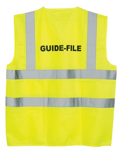 Gilet haute visibilité fluo avec marquage Guide-file