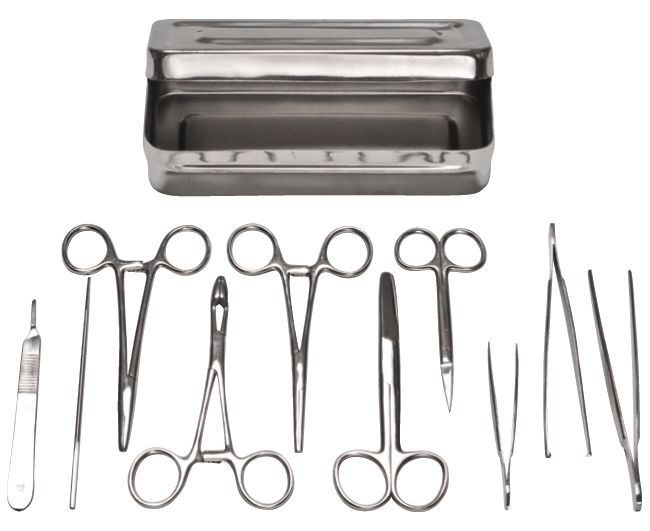 Boîtes de petite chirurgie 10 instruments chirurgicaux