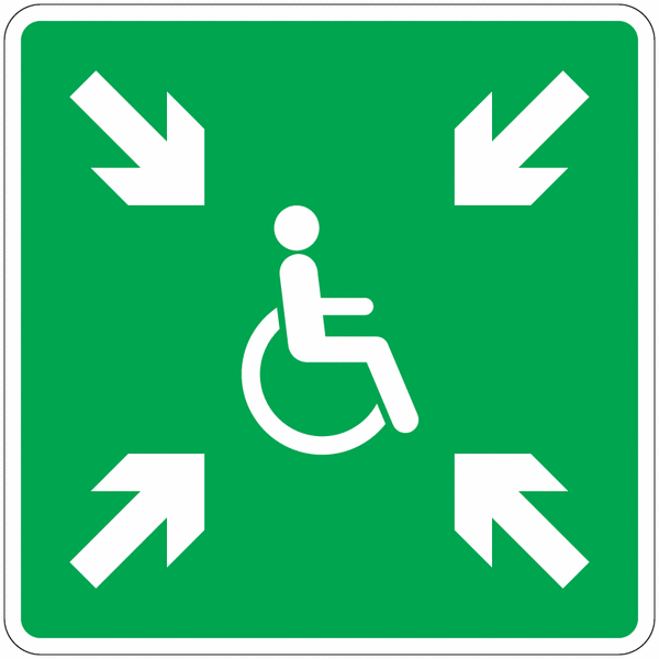 Panneau point de rassemblement handicapés