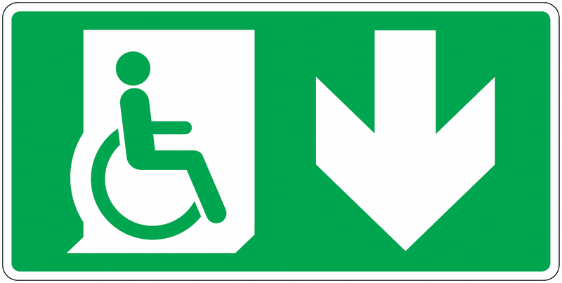 Panneau évacuation handicapés