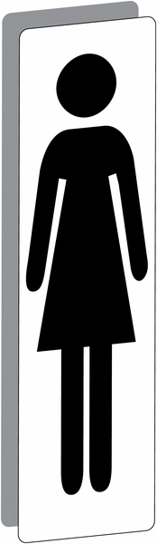 Plaque de porte Toilettes femme verticale