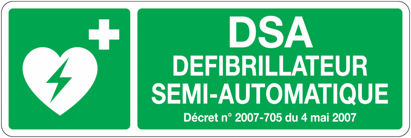 Panneau ISO 7010 1ers secours Défibrillateur Semi-automatique