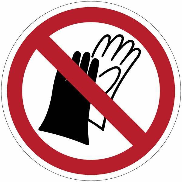 Panneau ISO 7010 Port de gants interdit
