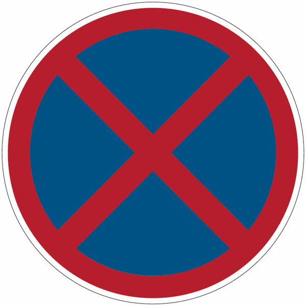 Panneau ISO 7010 Arrêt et stationnement interdits