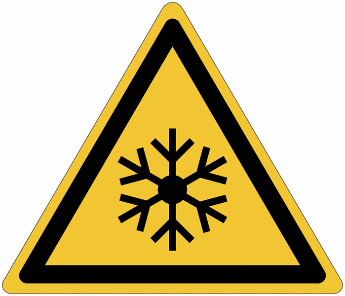 Panneau ISO 7010 Danger basses températures, conditions de gel