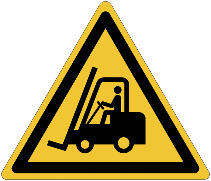Panneau ISO 7010 Danger chariots élévateurs et autres véhicules industriels