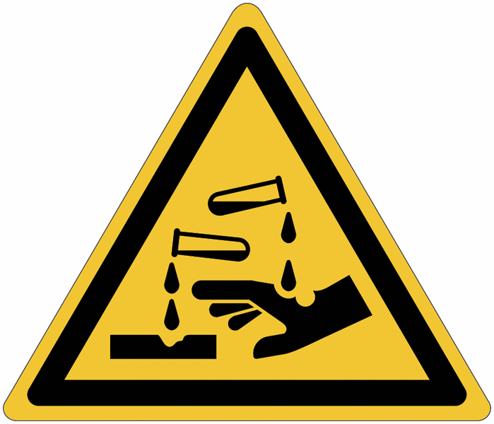 Panneau ISO 7010 Danger substances corrosives