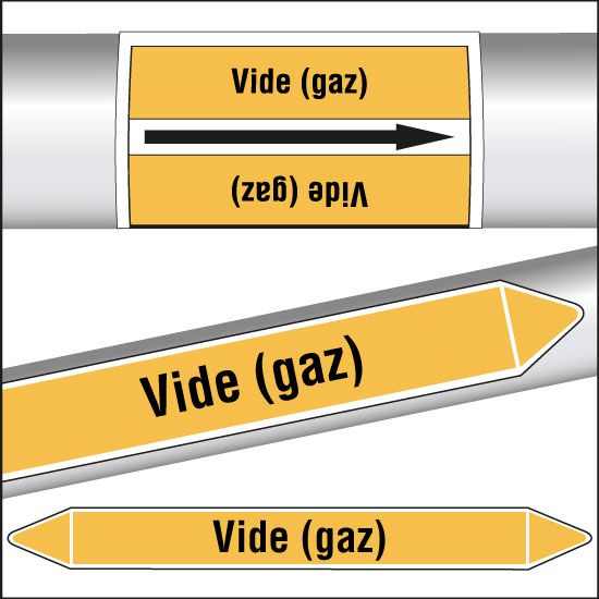 Marqueurs de tuyauterie CLP Vide (gaz)