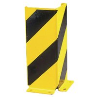 Protection de rayonnage haute visibilité jaune et noire