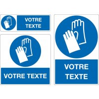 Panneau Port des gants obligatoire personnalisé