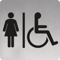 Signalétique Alu brossé Toilettes femmes handicapées