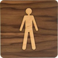 Plaque de porte en bois bi-matière Homme