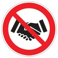 Panneau interdiction de se serrer la main