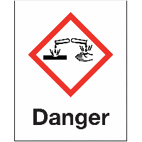 Planche étiquettes CLP Corrosif Danger