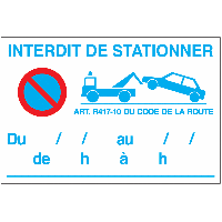 Lot 10 panneaux interdiction temporaire de stationner